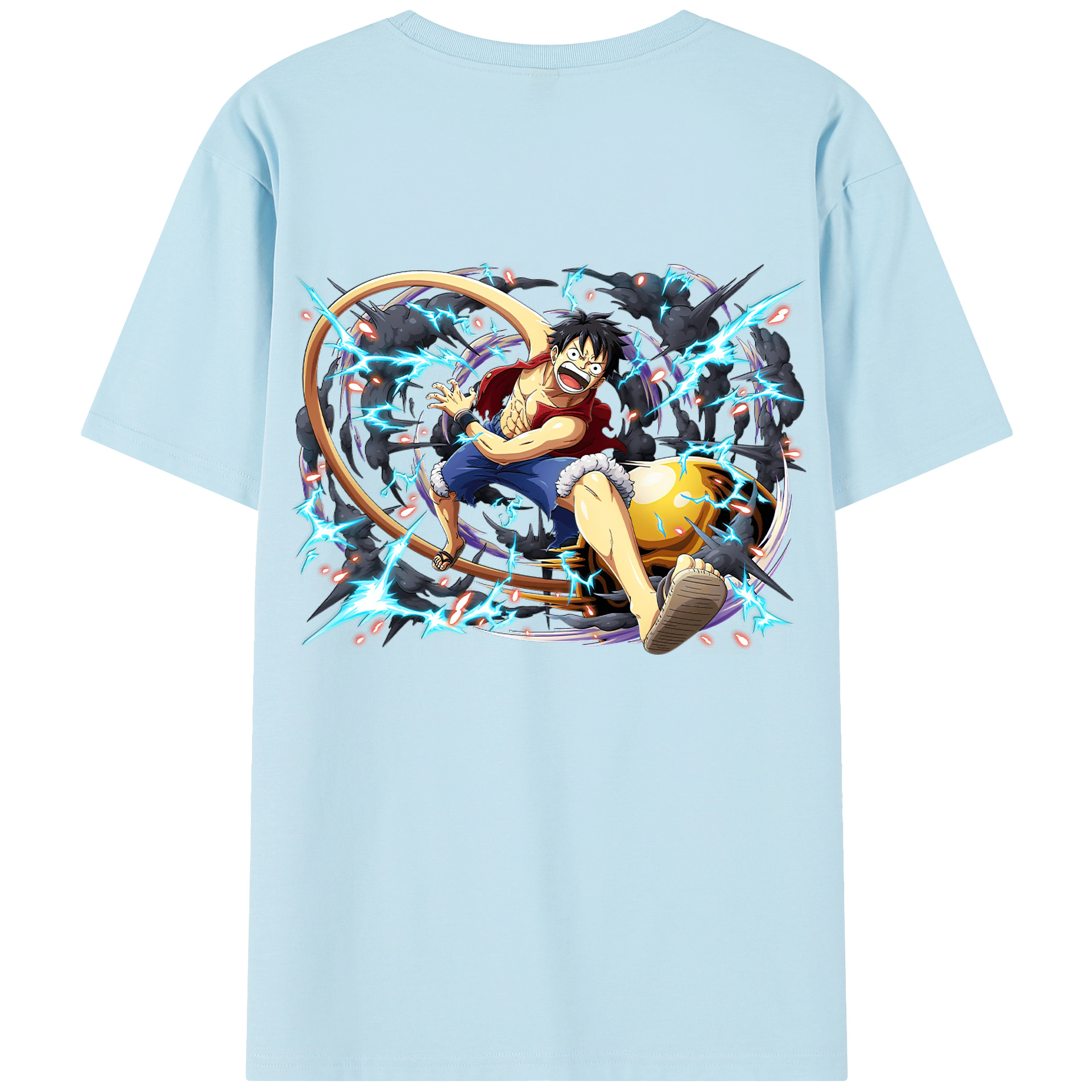 ワンピース モンキー・D・ルフィ ONE PIECE Monkey D. Luffy 綿100％半袖Tシャツ（背面プリント）